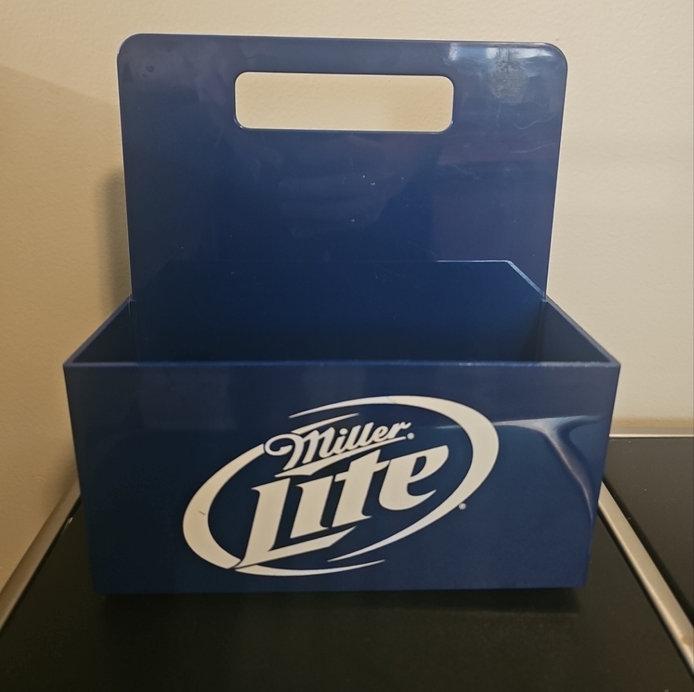 Condiment Caddy 2 Sided Blue Miller Lite Logo - Cracked